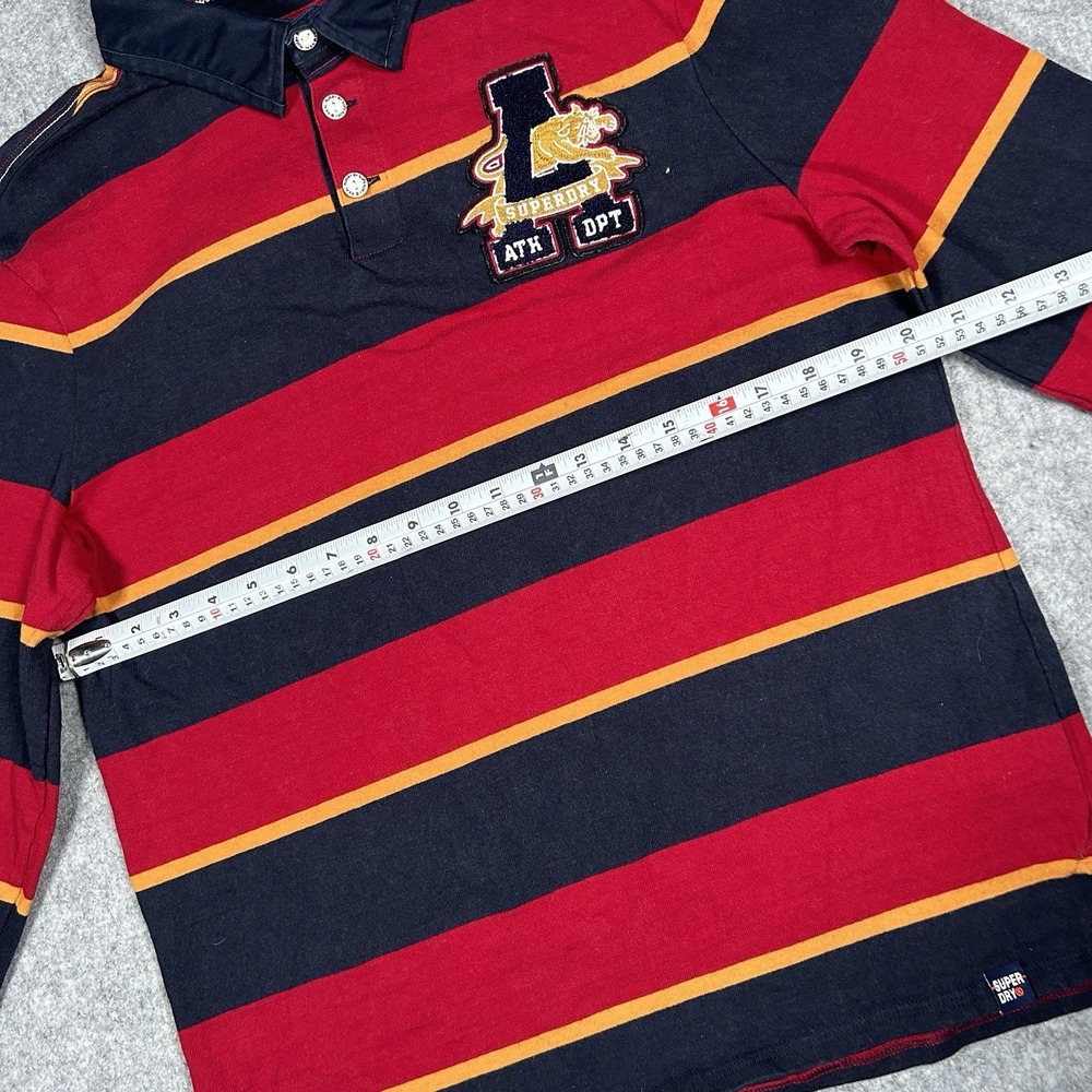 Superdry Rugby Shirt Men's Size Large Multicolour Striped Heavyweight Patch - Picture 5 of 15